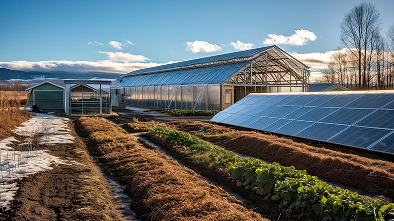 Instalación de paneles solares en invernaderos